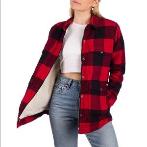 F21 Fur Lined Flannel Jacket